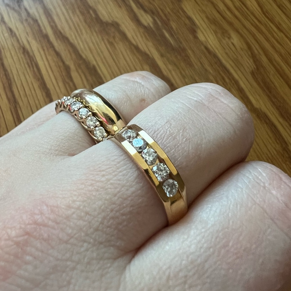 14K Gold Diamond Vintage Channel Set Band,  0.50ctw